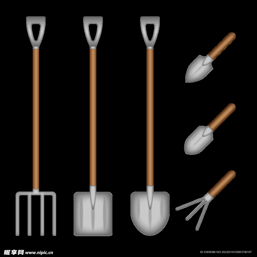 园林工具铲子耙子