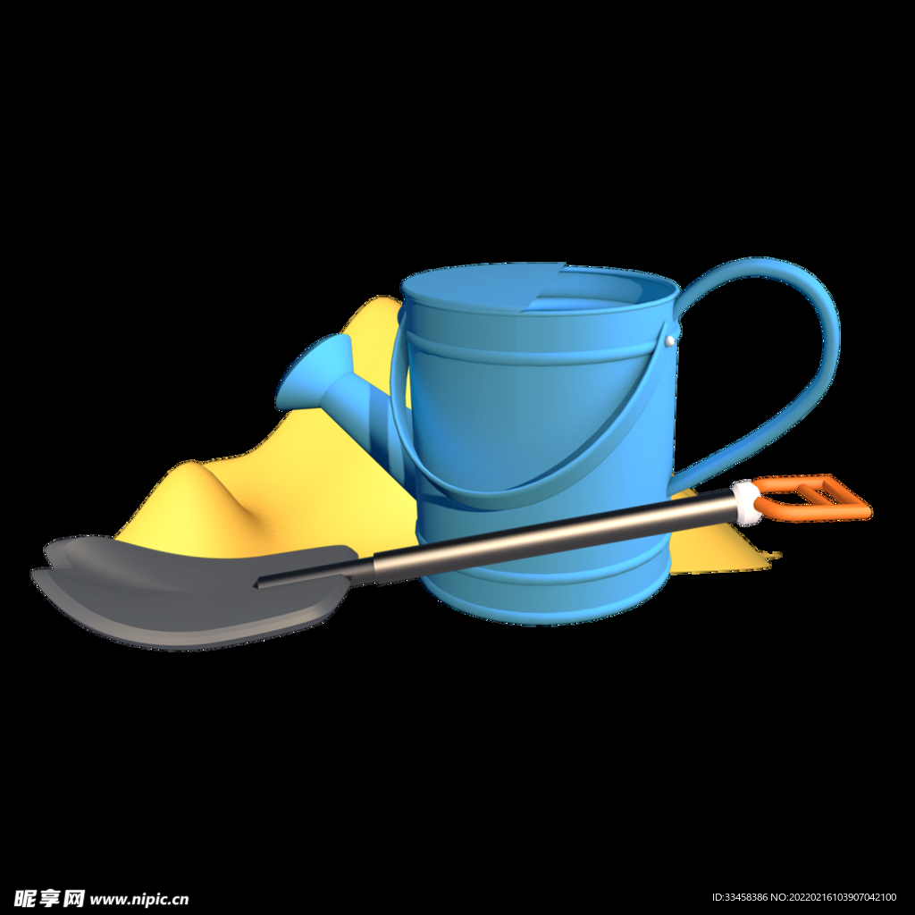 植树工具铁锹水壶