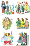 妇女节人物插画合集