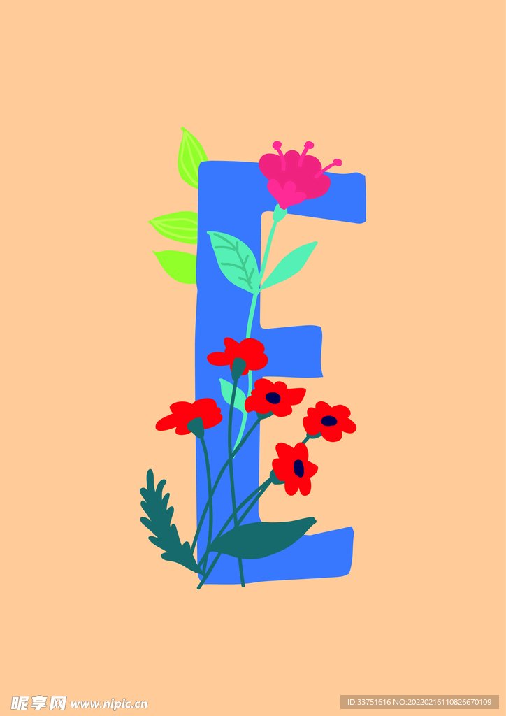 字母花卉
