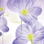 紫色清新淡雅手绘花朵