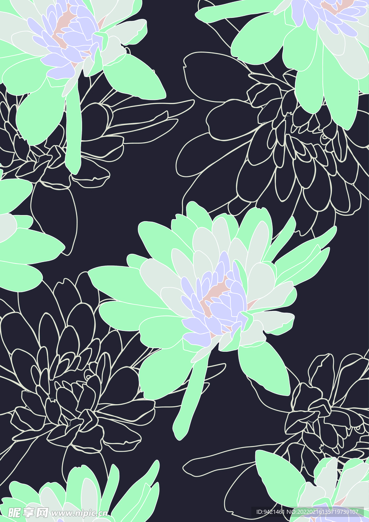 花卉线条