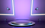 3D紫蓝渐变科技风格展示台素材