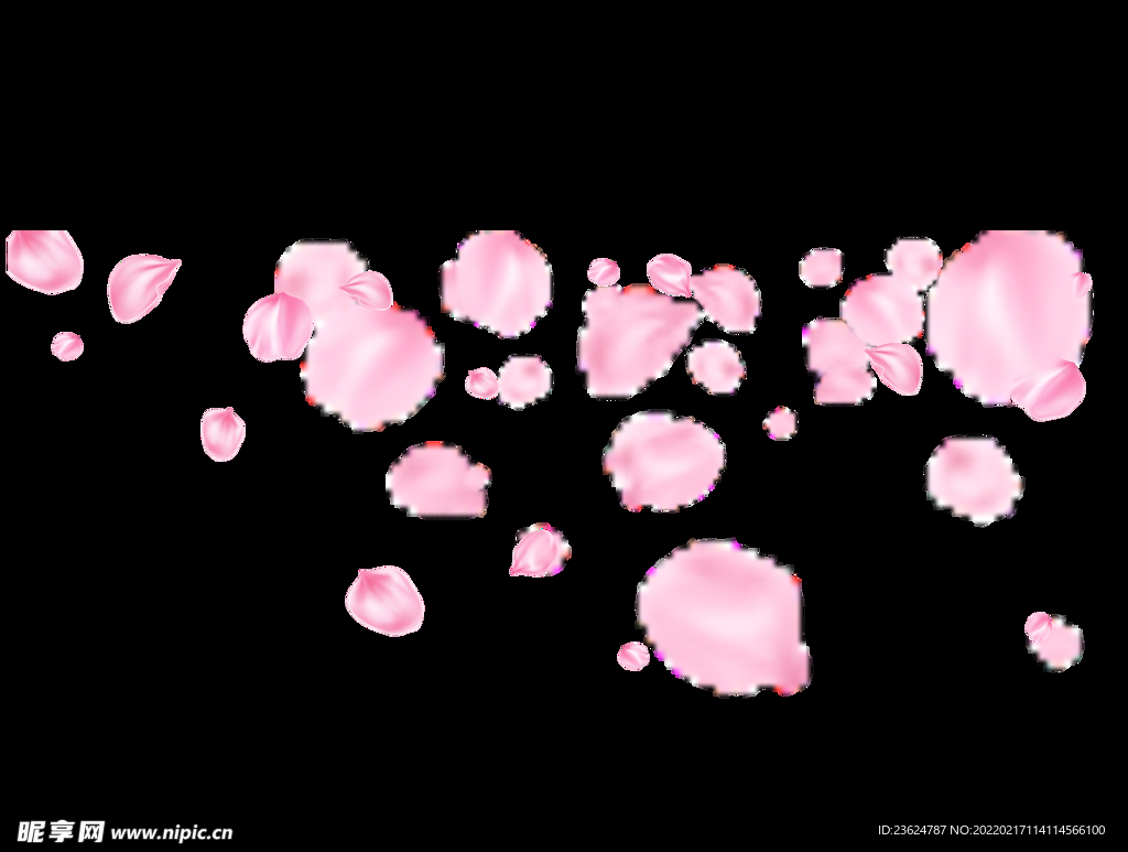 透明底粉色花瓣png
