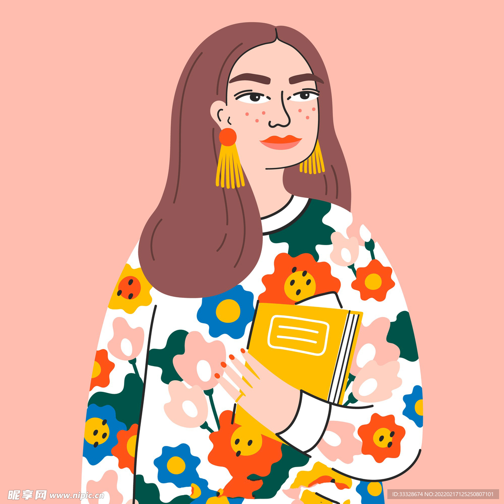 女生头像插画