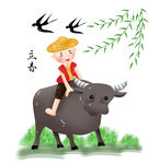  小孩放牛 