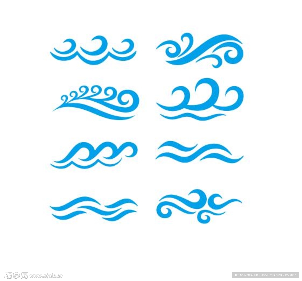 波浪 矢量图 AI