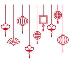 灯笼 线条 AI 矢量图