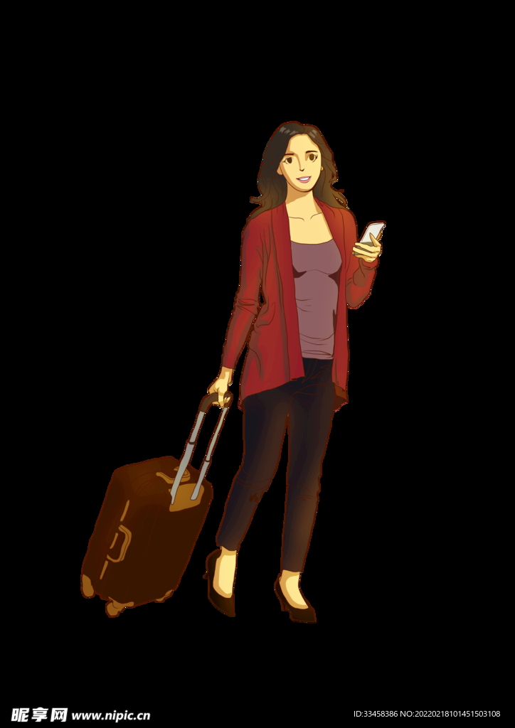 春分提行李箱的女人