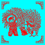 收割小麦剪纸