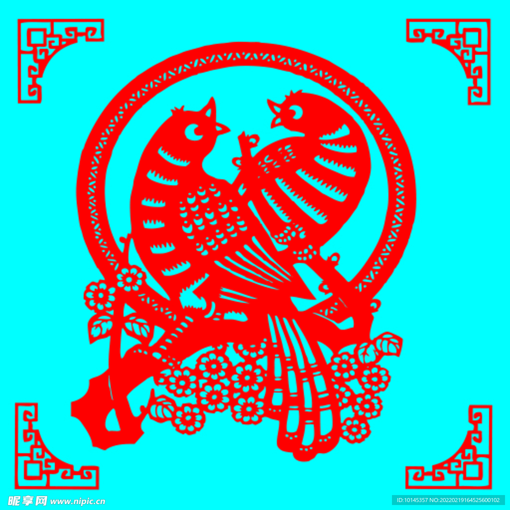 喜上眉梢剪纸