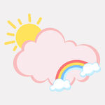 卡通粉色小清新云朵气泡框