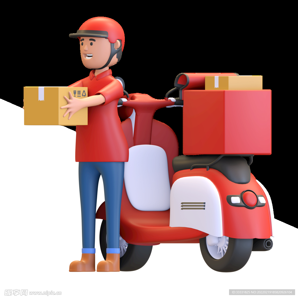 卡通快递员矢量素材 送货搬运快递员运输物流送件取件盒子免费下载 - 觅知网
