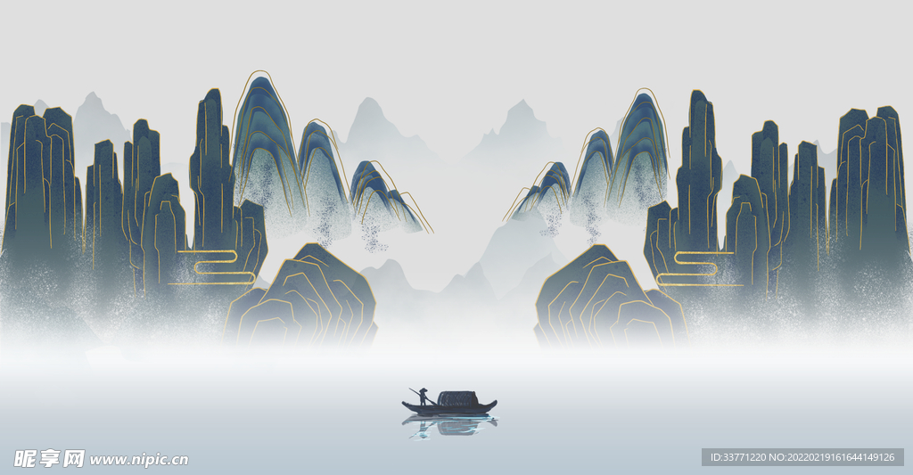 古风山水背景