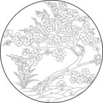圆形梅雕花