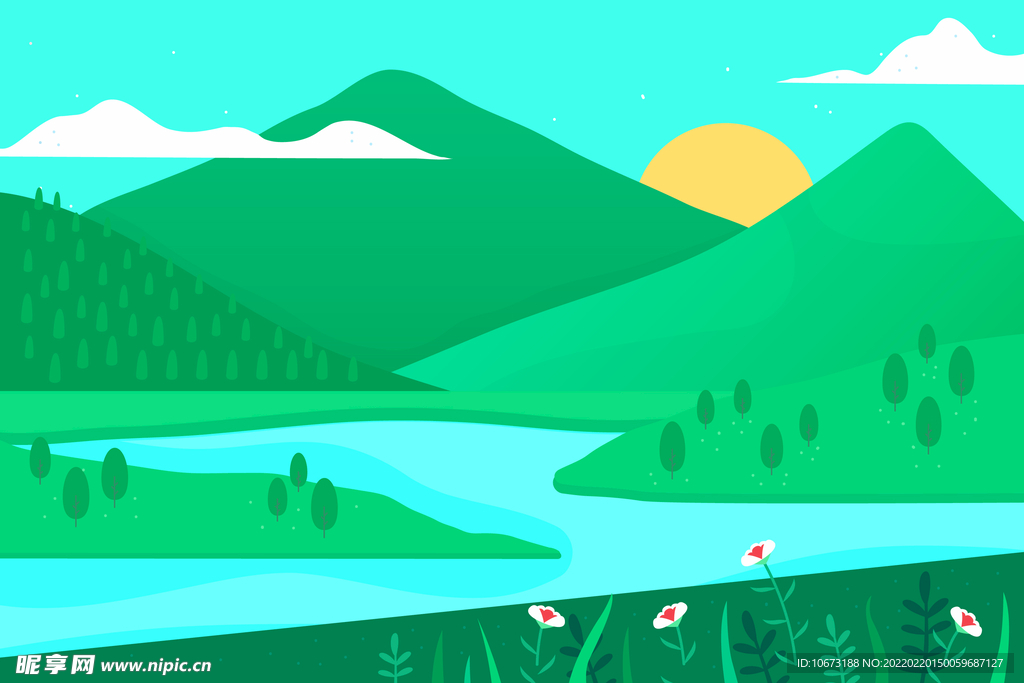 矢量春天背景 