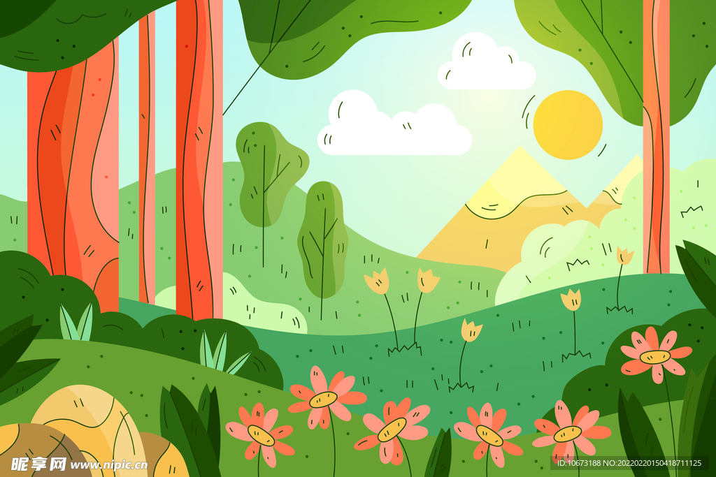 矢量春天背景