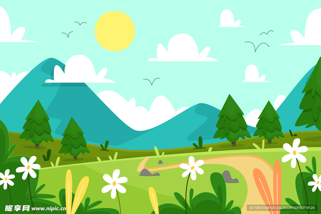 矢量春天背景