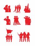 士兵军人剪影矢量