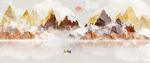 中国风意境水墨山水画