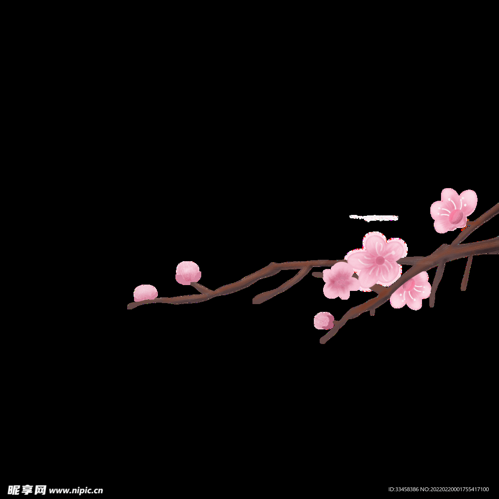 春天桃花树枝