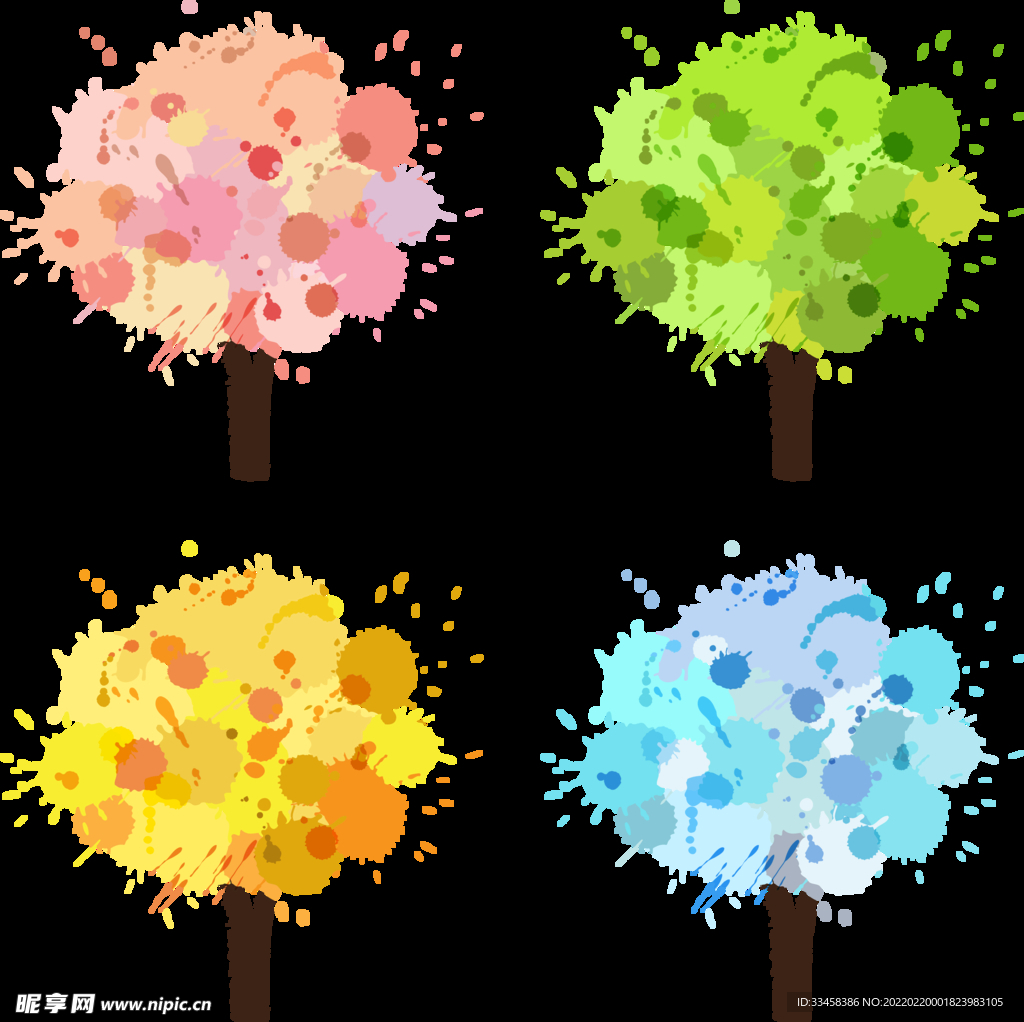春夏秋冬大树