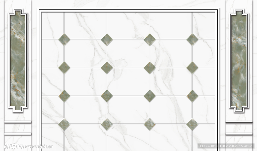 石纹五宫格造型背景墙