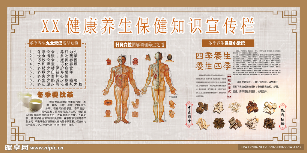 四季养生宣传栏