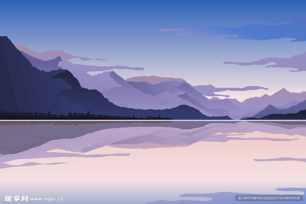 矢量湖泊背景
