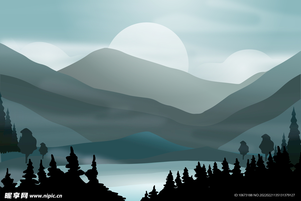 矢量湖泊背景