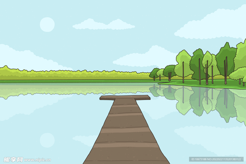 矢量湖泊背景
