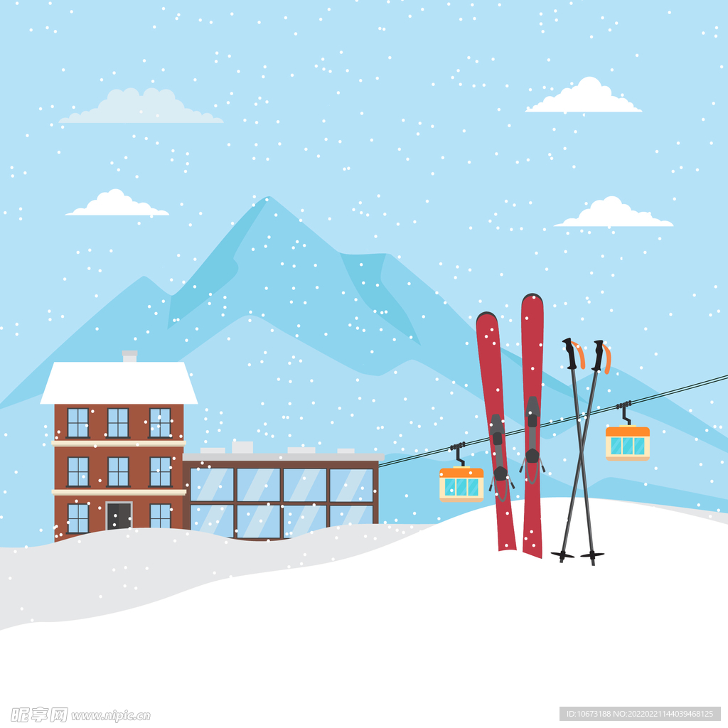 滑雪场背景