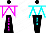 男女厕所 图标设计 标致设计