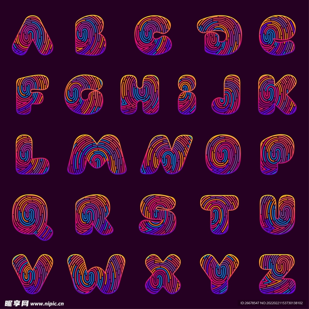 指纹字母