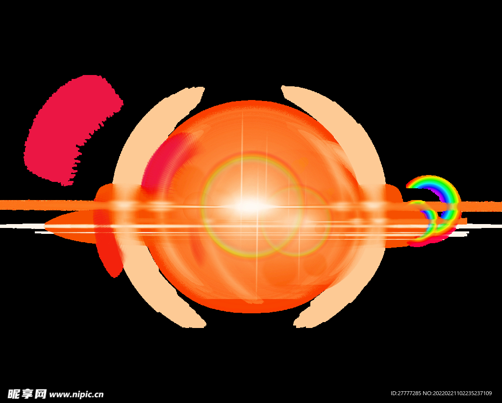 橙色光晕效果元素
