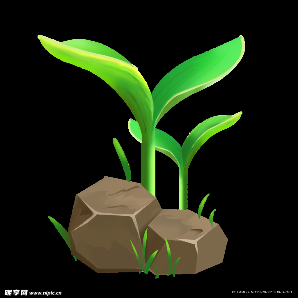 漂亮的嫩芽手绘插画