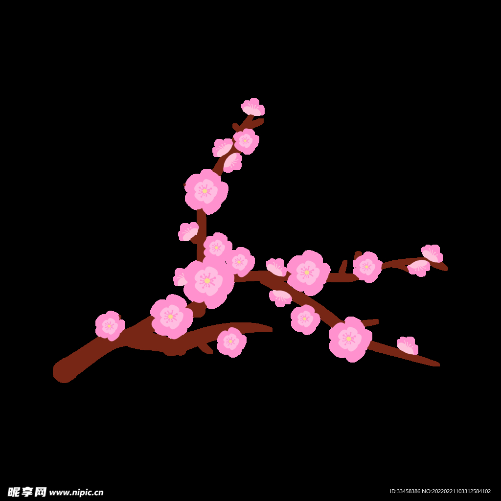 手绘桃花粉色小花