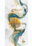 发财树线条装饰画