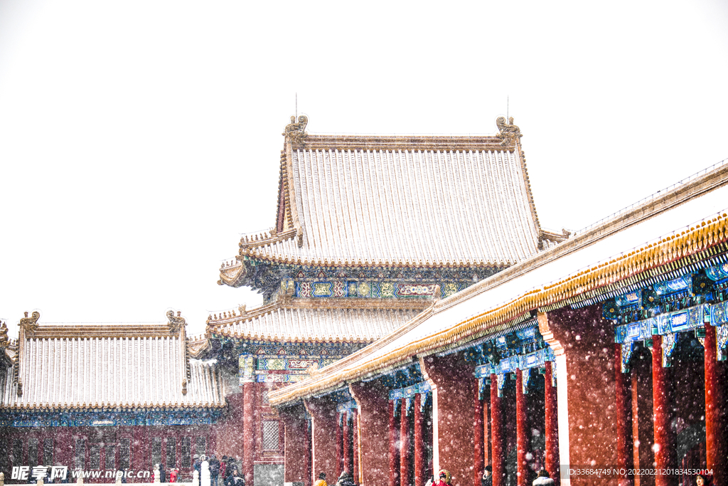 北京故宫雪景图片