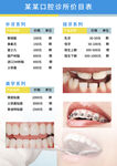 牙医价目表