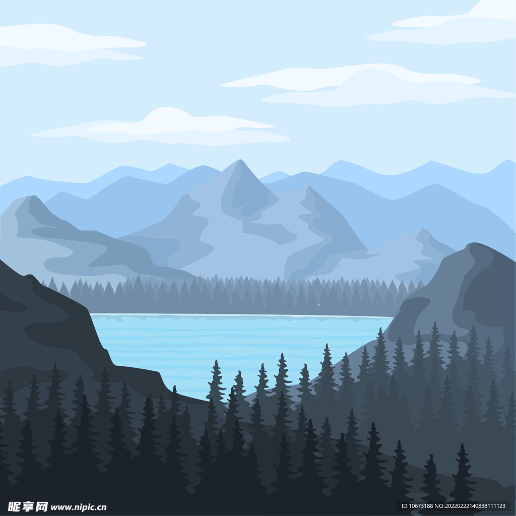  矢量山峦背景