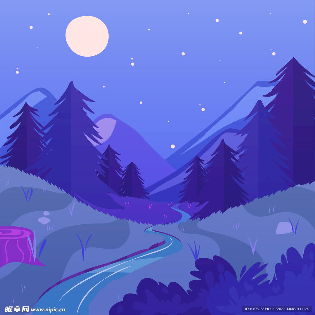  矢量山峦背景 