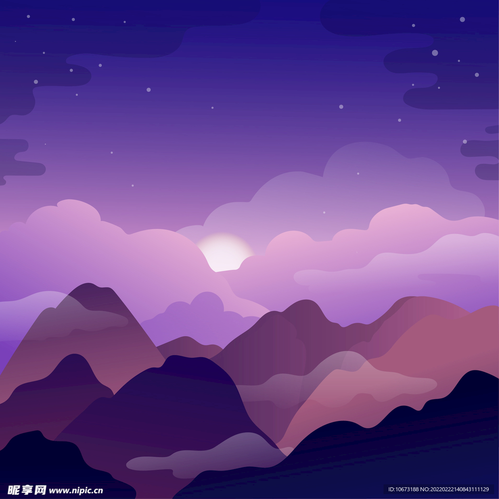  矢量山峦背景 
