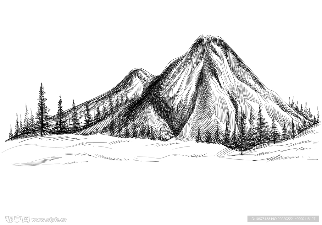  矢量山峦背景 