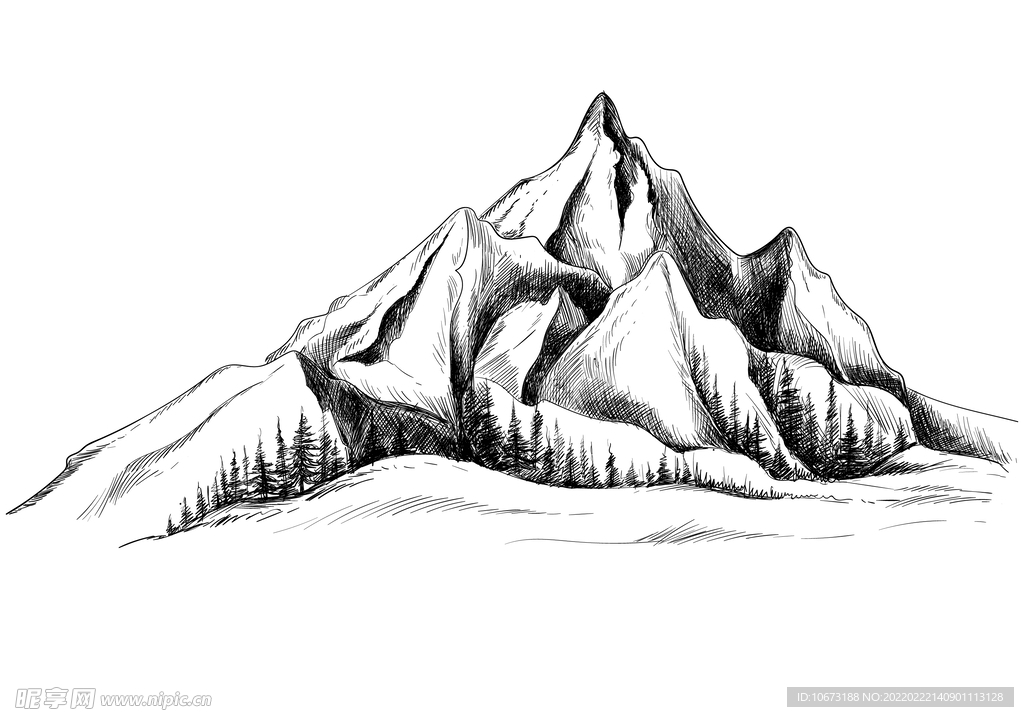  矢量山峦背景 
