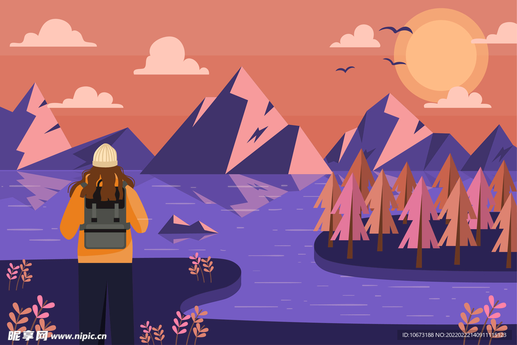  矢量山峦背景