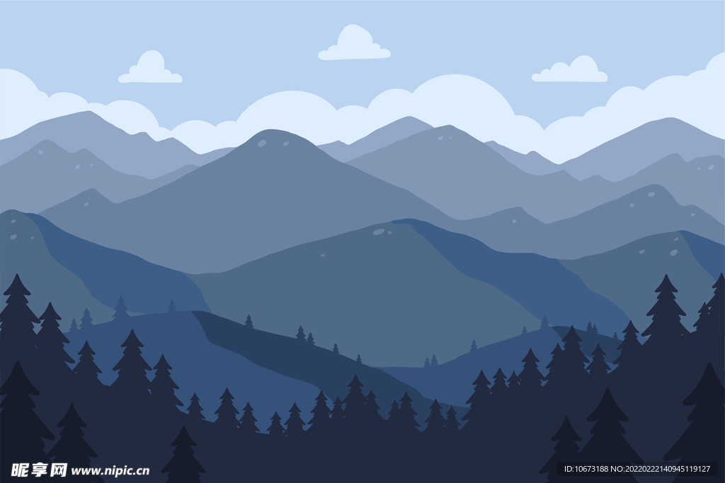  矢量山峦背景