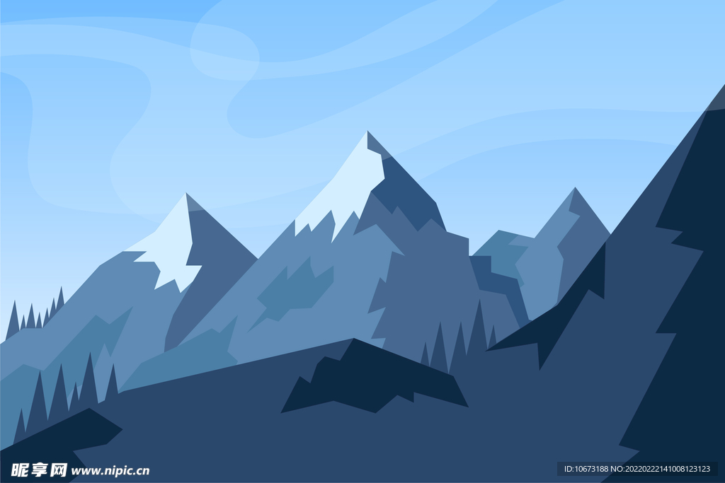  矢量山峦背景 