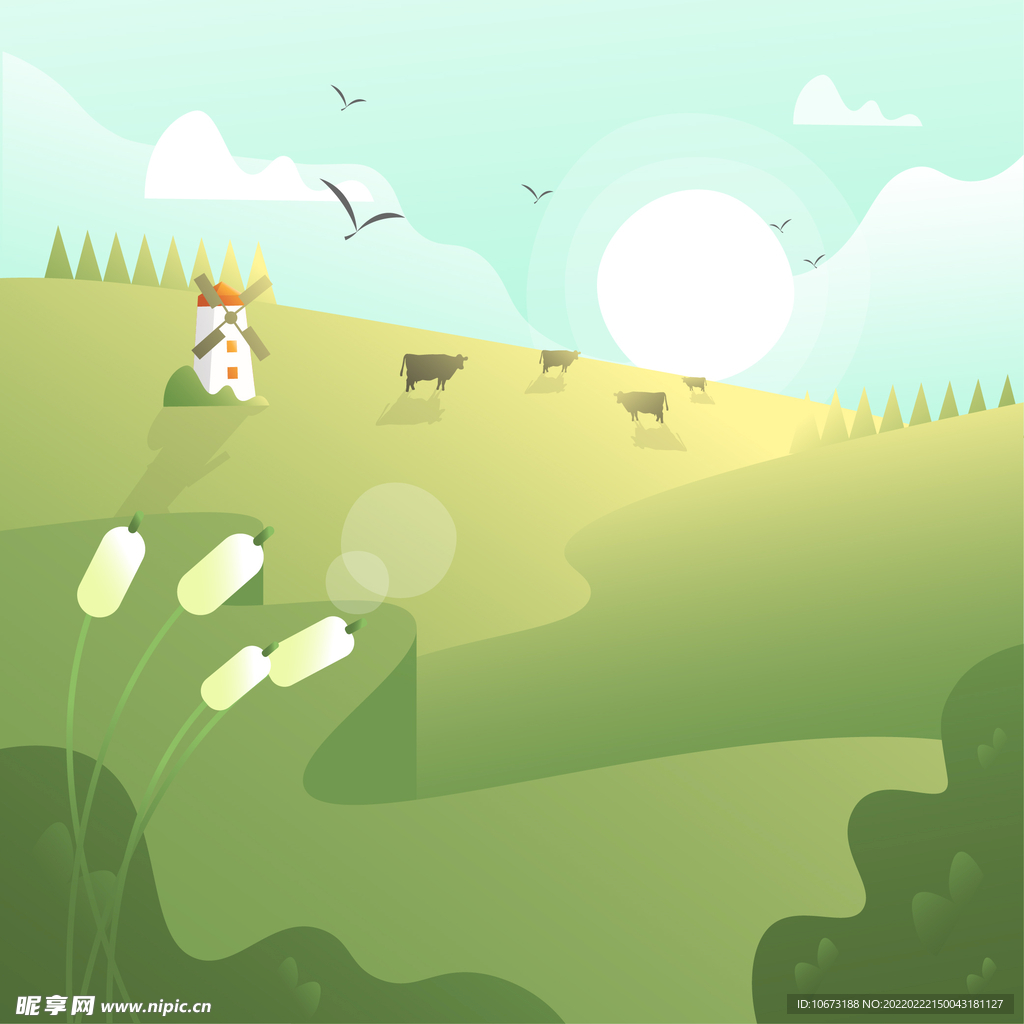 矢量农场背景