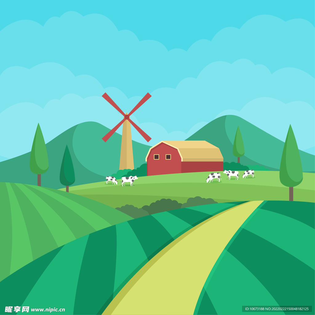 矢量农场背景